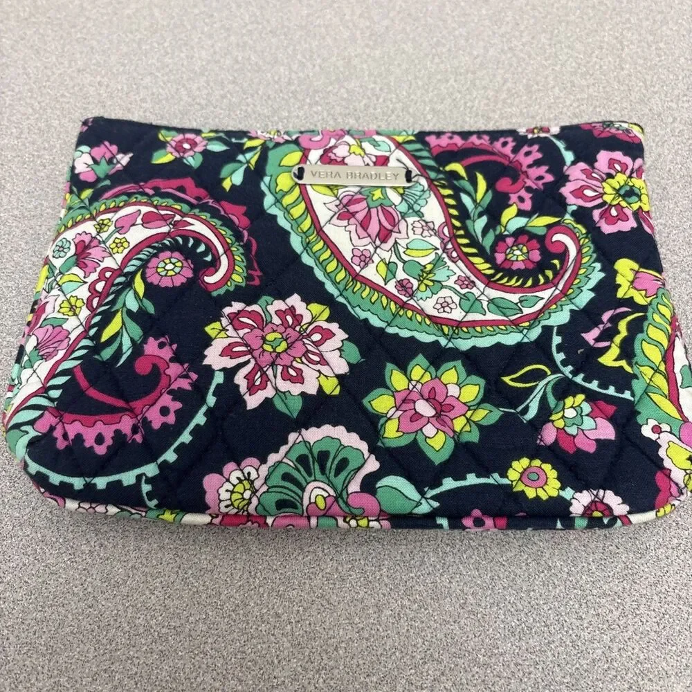 Vera Bradley Petal Paisley Makeup, Cosmetics Bag, 9”X6”, Lined, Zipped, NWOT